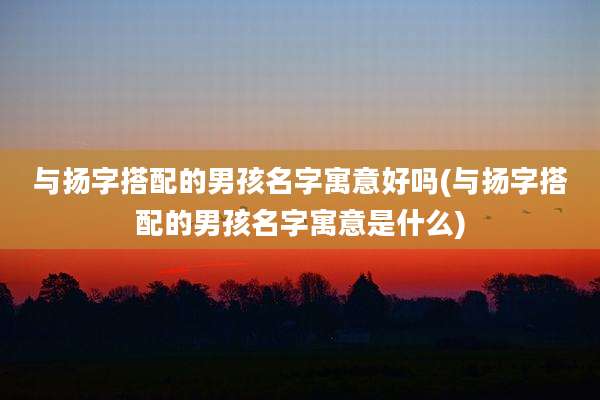 与扬字搭配的男孩名字寓意好吗(与扬字搭配的男孩名字寓意是什么)