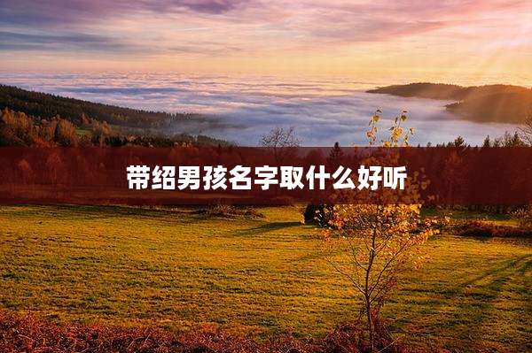 带绍男孩名字取什么好听