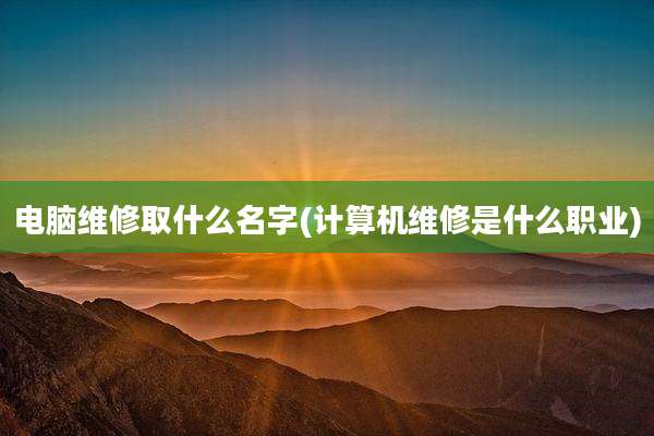 电脑维修取什么名字(计算机维修是什么职业)