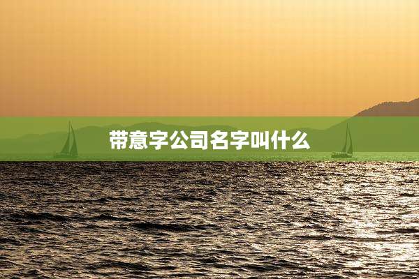 带意字公司名字叫什么