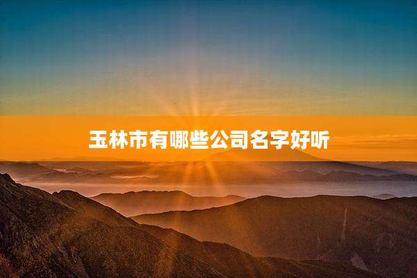 玉林市有哪些公司名字好听