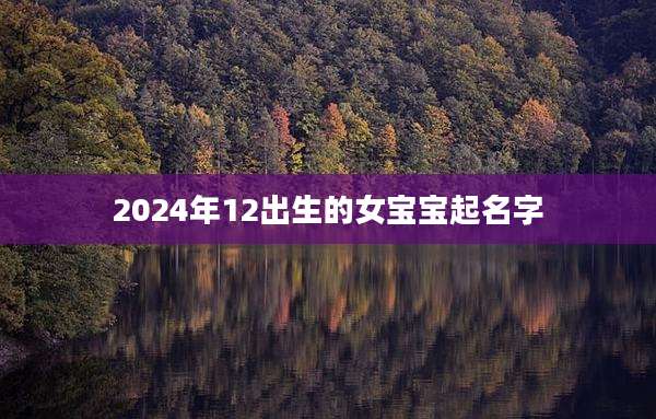 2024年12出生的女宝宝起名字
