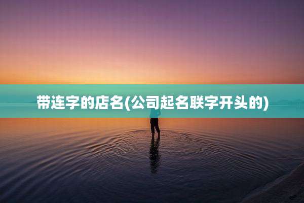 带连字的店名(公司起名联字开头的)