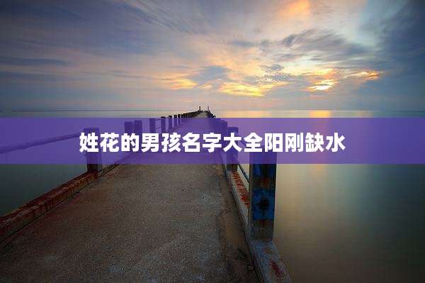 姓花的男孩名字大全阳刚缺水