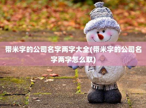 带米字的公司名字两字大全(带米字的公司名字两字怎么取)