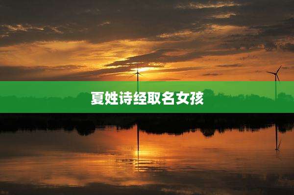 夏姓诗经取名女孩