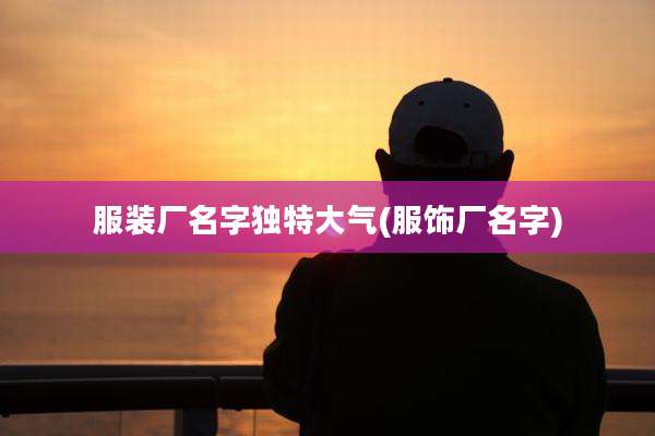 服装厂名字独特大气(服饰厂名字)