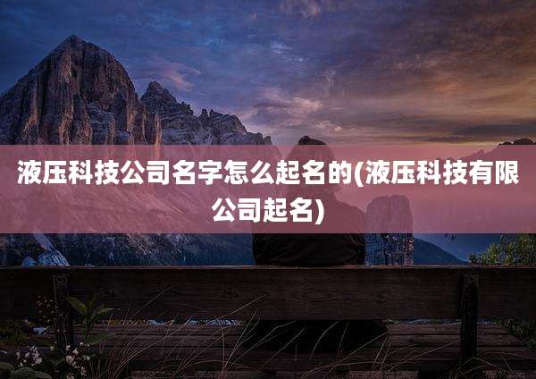 液压科技公司名字怎么起名的(液压科技有限公司起名)
