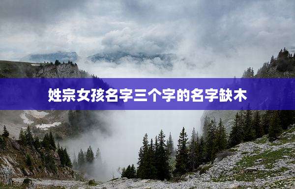 姓宗女孩名字三个字的名字缺木