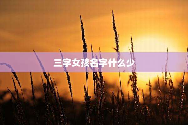 三字女孩名字什么少