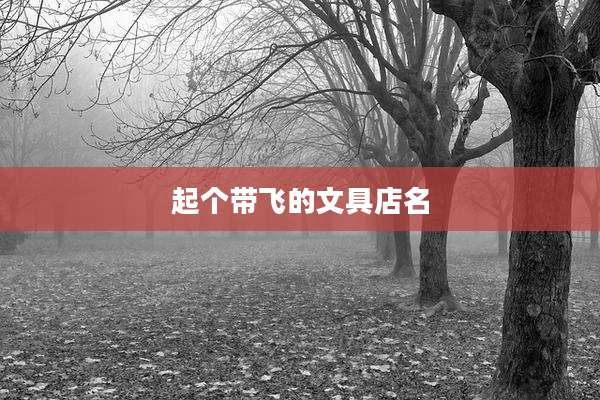 起个带飞的文具店名