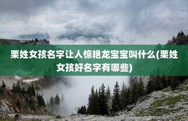 栗姓女孩名字让人惊艳龙宝宝叫什么(栗姓女孩好名字有哪些)