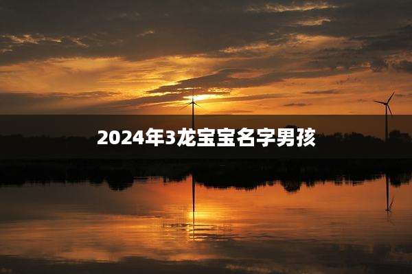 2024年3龙宝宝名字男孩