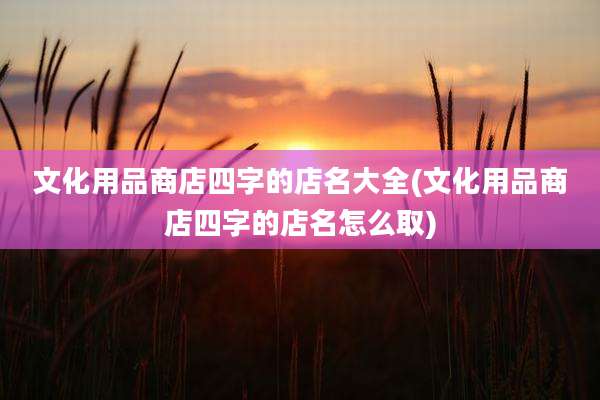 文化用品商店四字的店名大全(文化用品商店四字的店名怎么取)