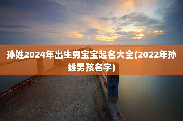 孙姓2024年出生男宝宝起名大全(2022年孙姓男孩名字)