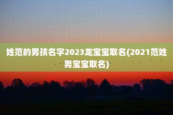 姓范的男孩名字2023龙宝宝取名(2021范姓男宝宝取名)