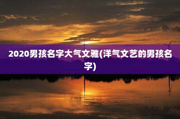 2020男孩名字大气文雅(洋气文艺的男孩名字)