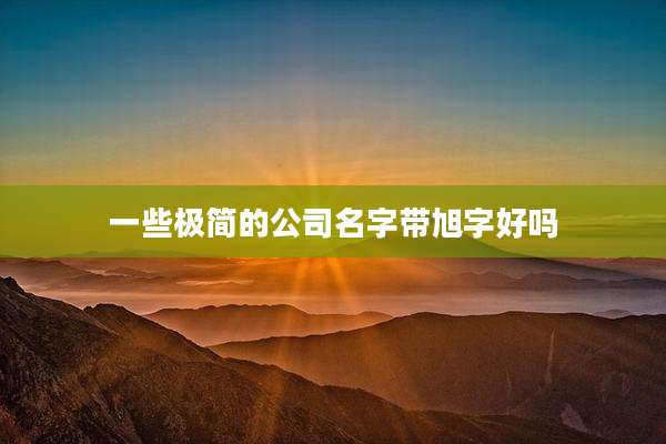 一些极简的公司名字带旭字好吗