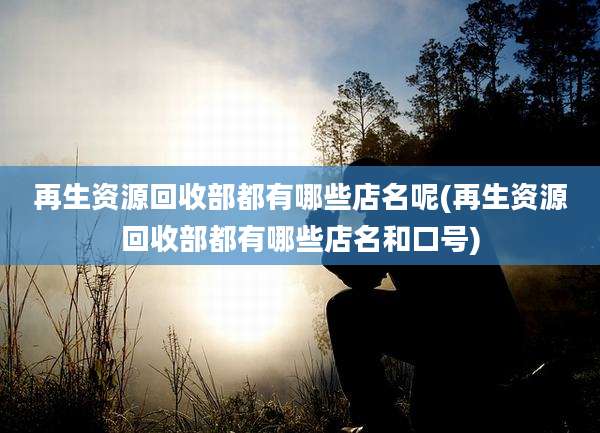 再生资源回收部都有哪些店名呢(再生资源回收部都有哪些店名和口号)