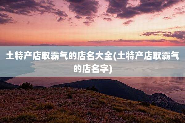 土特产店取霸气的店名大全(土特产店取霸气的店名字)