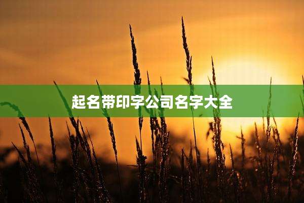 起名带印字公司名字大全