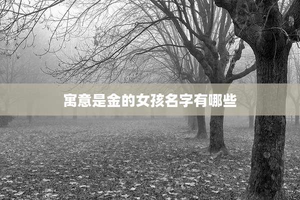 寓意是金的女孩名字有哪些