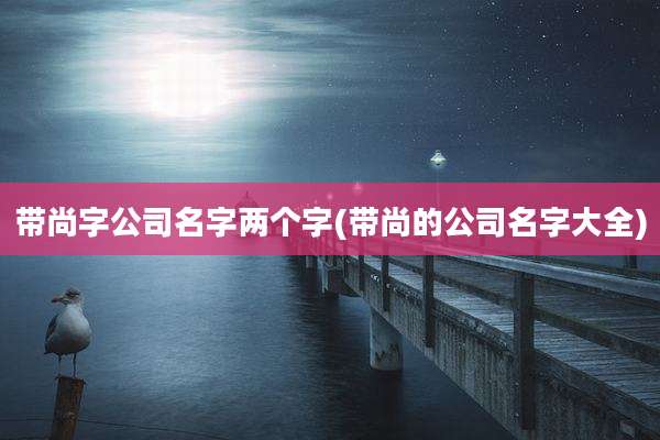带尚字公司名字两个字(带尚的公司名字大全)
