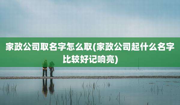 家政公司取名字怎么取(家政公司起什么名字比较好记响亮)