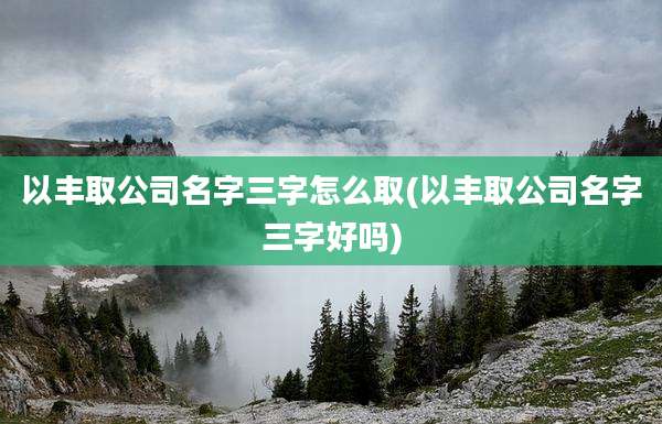 以丰取公司名字三字怎么取(以丰取公司名字三字好吗)