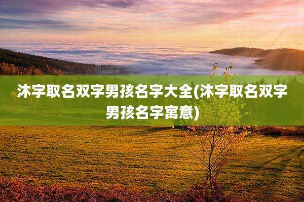 沐字取名双字男孩名字大全(沐字取名双字男孩名字寓意)
