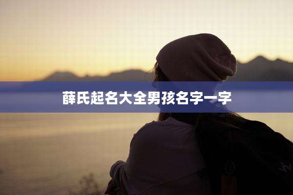 薛氏起名大全男孩名字一字