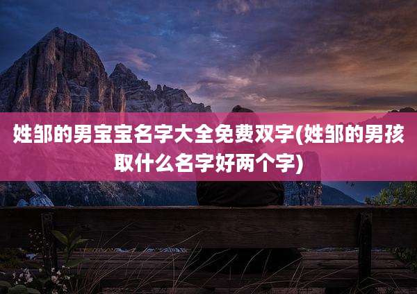 姓邹的男宝宝名字大全免费双字(姓邹的男孩取什么名字好两个字)