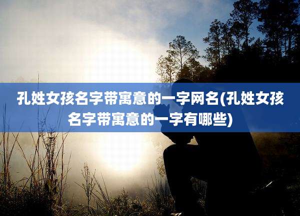 孔姓女孩名字带寓意的一字网名(孔姓女孩名字带寓意的一字有哪些)