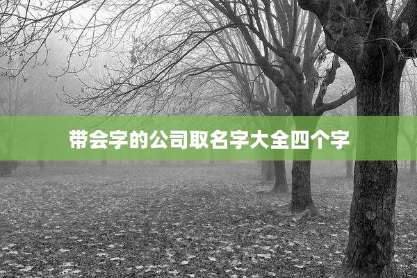 带会字的公司取名字大全四个字