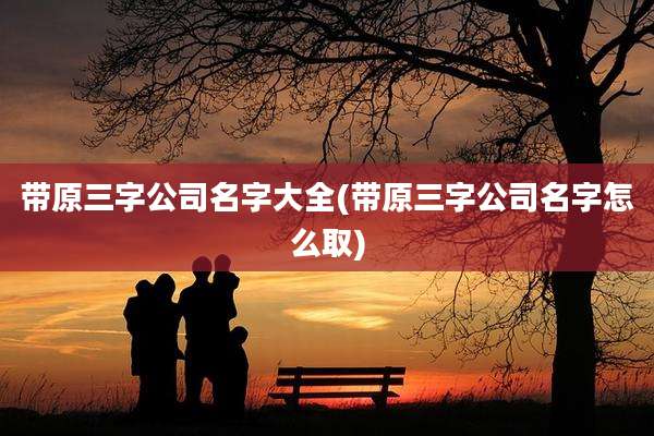 带原三字公司名字大全(带原三字公司名字怎么取)