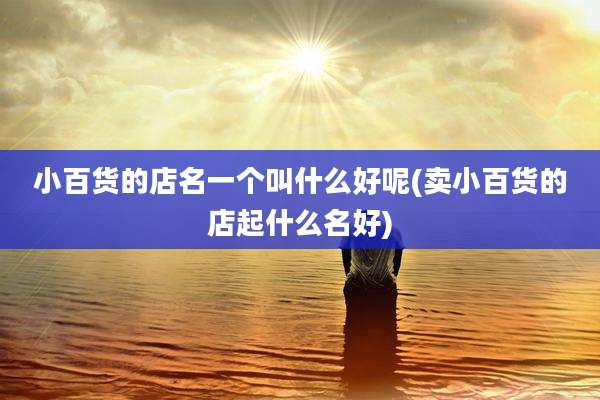 小百货的店名一个叫什么好呢(卖小百货的店起什么名好)