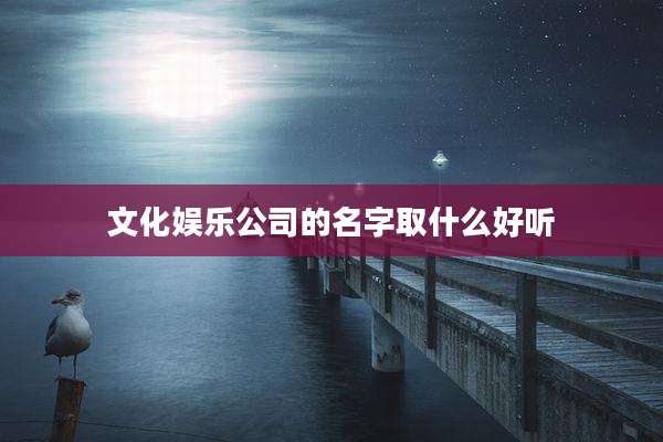 文化娱乐公司的名字取什么好听