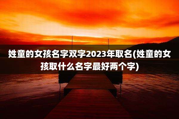 姓童的女孩名字双字2023年取名(姓童的女孩取什么名字最好两个字)