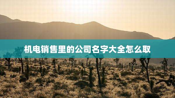 机电销售里的公司名字大全怎么取