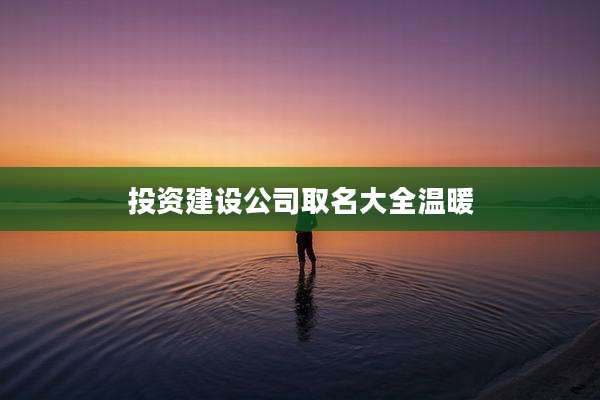 投资建设公司取名大全温暖