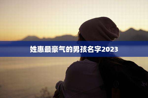 姓惠最豪气的男孩名字2023
