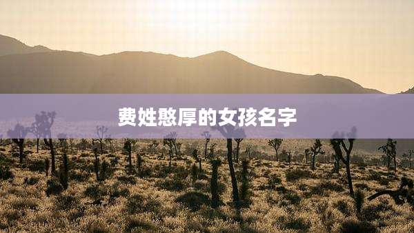 费姓憨厚的女孩名字