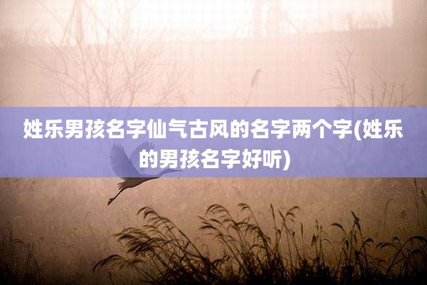 姓乐男孩名字仙气古风的名字两个字(姓乐的男孩名字好听)