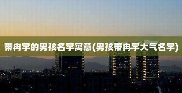 带冉字的男孩名字寓意(男孩带冉字大气名字)