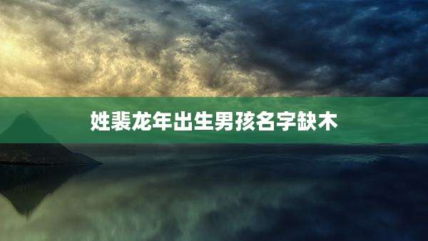 姓裴龙年出生男孩名字缺木
