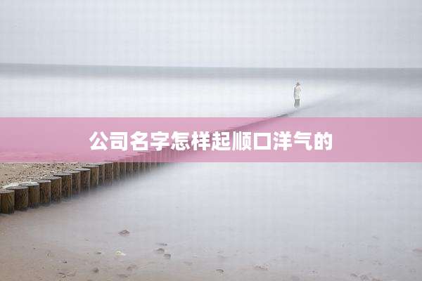 公司名字怎样起顺口洋气的
