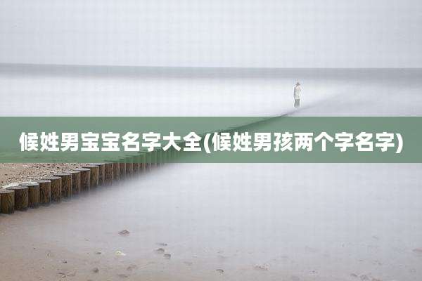 候姓男宝宝名字大全(候姓男孩两个字名字)