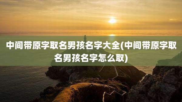 中间带原字取名男孩名字大全(中间带原字取名男孩名字怎么取)