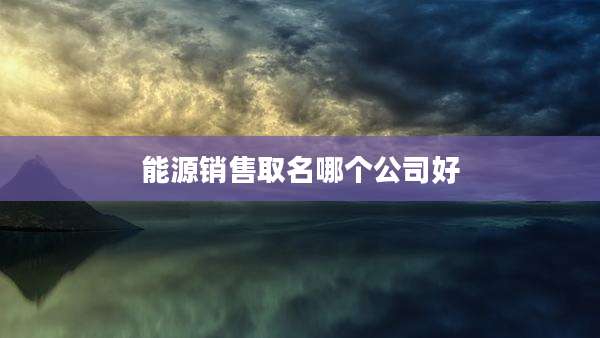 能源销售取名哪个公司好