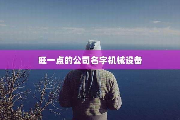 旺一点的公司名字机械设备